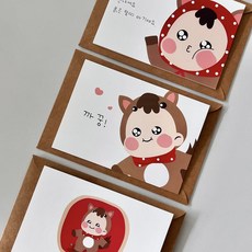 우가차차486 말띠 임밍아웃카드 아기말+카드봉투 세트, 3개