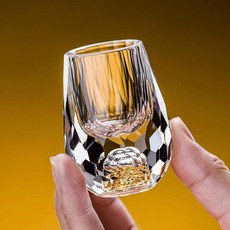 金箔水滴白酒杯 中式輕奢玻璃一口杯 酒具, 1個, 金箔水滴白酒杯1個