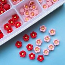 핑크 레드 매화 플라워 초콜릿 디저트 케이크 데코 장식 84개입, 옵션 13