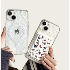 귀여운 키티 고양이 아이폰케이스 맥세이프 호환 투명 아크릴케이스+카드지갑