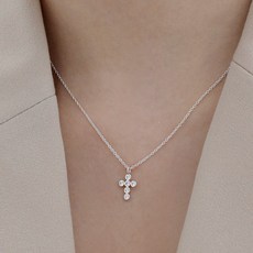 반지소 925실버 여성 미니 순은 십자가목걸이