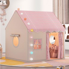 SeekFun 실내 텐트 놀이집 격자 무늬 튼튼한 철제 프레임 세탁 가능, 핑크색, 1개