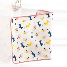 아기 방 뇨 패드 통기 방수 워 싱 순면 큰 아기 방 뇨 매트리스, 핑크 강아지, 30*45