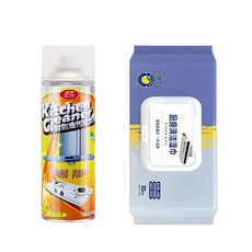 廚房油污清潔劑 500ml + 廚房清潔濕紙巾 80抽, 1套