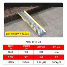 에이패쓰 장애인경사로 방지턱 경사판 휠체어 문턱, 100x21.5 한쌍(25cm이내), 1개