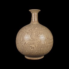 《博古珍藏》宋．絞胎天球瓶．早期收藏．老件花瓶．博物館級文物．超值回饋