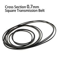 1Pcs 단면 0.7mm 접힌 길이 12-102mm 카세트 테이프 드라이브 용 사각형 고무 전송 벨트 워크맨 카운터 벨트, 12 Folded Length 18mm
