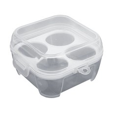 뚜껑이 있는 야외 캠핑용 휴대용 누수 방지 디자인과 호환되는 충격 방지 투명 달걀 보관 용기, 4 squares