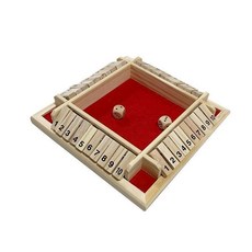 BB優選 木製四面翻牌數字遊戲 兒童數學加減益智玩具 親子互動桌遊, 紅色原木色, 1個
