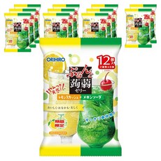 ORIHIRO Purunto 蒟蒻果凍 檸檬蘇打 + 哈密瓜蘇打 12入, 12個, 240g