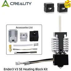 Creality Ender 3 V3 SE 핫엔드 키트 티타늄 합금 스로트 바이메탈 히트브레이크 24V 40W J-헤드 Ender-3 V3 SE 히팅 블록 키트, 3)copper nozzle, 03 Brass