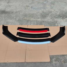 通用汽車四段前脣包圍前臉下巴擾流闆三廂防颳改裝 前下巴 改裝 前脣 擾流闆 前鏟 前下巴 前定風翼, 【通用】碳纖維+藍舌 送貼紙