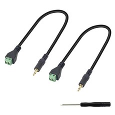 XMSJSIY 35mm 케이블 03cm18인치 TRS 스테레오 납땜 나사 스피커 와이어 3폴 수 - 3핀 볼트 헤드폰 발럼 패치 2팩-32cm, ts 남성