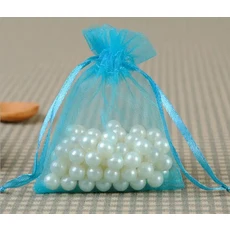 흰색 보석 선물 포장 오간자 가방 웨딩 크리스마스 드로스트링 파우치 10x15cm 200 개, 01 10x15cm-200pcs, 04 Lake Blue