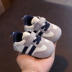 DFMEI 嬰兒鞋春秋3-12個月男女寶寶拼色透氣魔術貼0到1歲軟底防滑步前鞋