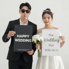 A3 웨딩 촬영 포스터 세트, 화이트+블랙