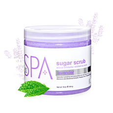 BCL스파 슈가 스크럽 레몬그라스 그린티 16oz 부드러운 각질제거제, 라벤더, 1개