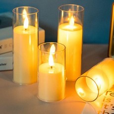 LED 전자캔들 대형 카페조명 생일초 전기촛불, 기본