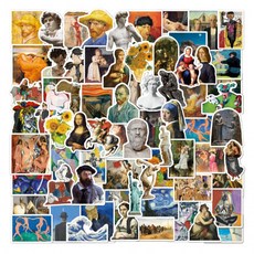 다꾸 입문 고급 유명한 그림 유화 아트 시리즈 스티커 98pcs 취미 준비물 추천, 상세페이지 참조, 1개
