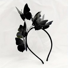 나비 장식 모자 티 파티 할로윈 의상 모나크 머리띠 왕관, 1개, 1. 회색