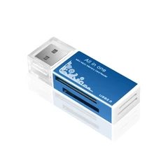 Kebidu 멀티 올인원 마이크로 USB 2.0 usb 카드 리더기 메모리 SD TF M2 MMC MS PRO DUO 용 플래시 어댑터, 02 파란색