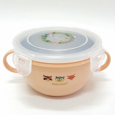 1212 不鏽鋼兒童碗 防打翻學習碗 寶寶安全餐具, 橘色, 1個