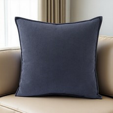 DIU 新款正方形抱枕沙發靠背牀上靠枕大靠墊罩高級感燈芯絨長方形抱枕, 牛仔藍