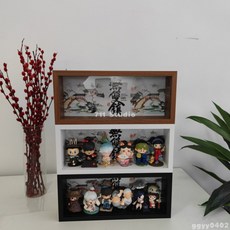 娃娃の家 SP盲盒展示盒 無雙鎮十四週年系列手辦展示相框 收納盒 防塵中空6 娃娃相框展示盒 娃娃展示框 手辦展示框, 1個, 白色,內經14*35*6cm+燈串