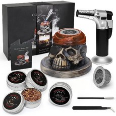 프리미엄 위스키 양주 칵테일 스모커 키트 (토치 세라믹스모커 우드칩 핀셋) 선물 세트 (부탄별매), 1개