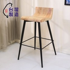 BuyJM 實木吧檯椅 高腳工作椅 中島休閒椅, 原木色(淺色), 1個