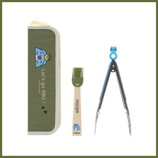 貓貓蟲-咖波 烤肉工具兩件組 烤肉夾 烤肉刷 附收納袋 野炊 露營 戶外 中秋節烤肉 食品級矽膠, 1個