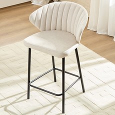 하조이 북유럽 감성 방수 패브릭 바체어 모던 카운터 의자 인테리어 포인트 의자, 흰색, 1개