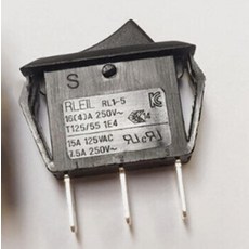 [ 1240498 ] 16A 250VAC T125/55 3핀 3포지션 블랙 버튼 로커 스위치 RLEIL RL1-5