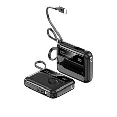 66W 고속충전 20000mAh 보조배터리 내장케이블 항공 규정 준수, 검정색