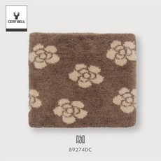 體溫魔術師 扶桑花刺繡保暖圍脖 加厚針織冬季頸套，時尚保暖，多功能圍脖設計，親膚柔軟材質，精緻工藝, 咖, 1個