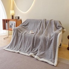 UKELER 셰르파 플리스 담요 사계절용 울트라 소프트 침대 카우치 소파 사무실 캠핑용 라이트 그레이 177189