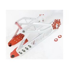 CJ Ebike 電動車改裝搖臂 單槍避震器蓮花平叉, 1個, Red silver 紅 銀