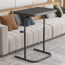 루베아 높이 각도 조절 소파 침대 겸용 노트북 테이블 35X46X70cm, 다크블랙