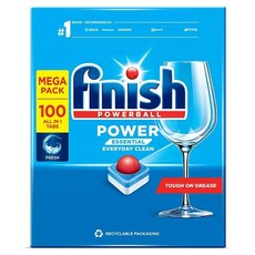피니시 파워볼 에센셜 에브리데이 클린 식기세척기용 세제 100개입, 1개