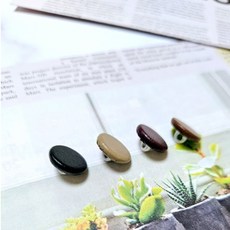 [1SET 다섯개]가죽싸개단추 레자인조가죽단추 자켓수선 의류부자재 고급스러운 단추자재 납작꼬다리, 15mm, 5개, 카멜