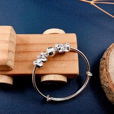 【Annshop小安的店】999足銀貔貅咬彩球小孩伸縮手環 彌月禮物 可愛兒童飾品