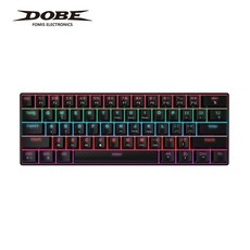 DOBE RGB 機械式鍵盤, 黑色, 1個, DOBE 61鍵帶燈效機械式鍵盤 TY-6805 黑色