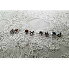 가시발 스터드 징 보석징 5mm, 파랑