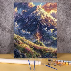 숫자 별 풍경 페인트 아크릴 드로잉 캔버스 유화 키트 성인용 숲 산 장식 218191, 40x50cm 42colors, HMA135454