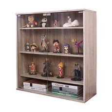 BuyJM MIT可堆疊四層低甲醛強化玻璃寬80cm展示櫃 收納櫃 GK模型公仔櫃, 漂流木,無實木腳款