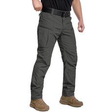 CARWORNIC 남성용 경량 전술 바지 립스톱 밀리터리 카고 팬츠 방수 아웃도어 하이킹 작업 바지 다크 그레이.