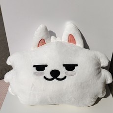 桃園出貨-txt 角巴兔 崔秀彬 崔然竣 崔杋圭 薑太顯毛絨公仔 靠墊抱枕可愛, 崔秀彬抱枕（白狼）