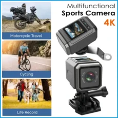 A33T-Wifi 4K 울트라 HD LCD 화면 방수 스포츠 카메라 오토바이 캠 자전거 사이클링 라이딩 레코더, 01 Black