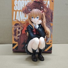 新世紀戰士 學院風 蹲姿 明日香 美少女手辦公仔車載擺件模型