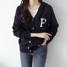 제니트 여성용 루즈핏 루콘 후드 포켓 단추 가디건 g1226